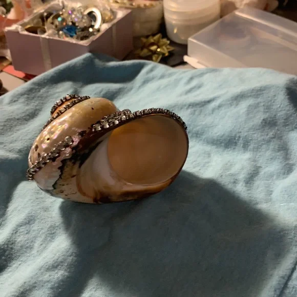 Decorated Sea shell with a wonderful combination of mother of pearl colors. - Picture 3 of 6